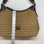 Dooney & Bourke Dooney‎ & Bourke Signature Canvas Hobo Bag Brown Leather Trim Handbag Photo 6