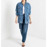 FAVORITE DAUGHTER Carly Cargo Denim Jacket, Highway, XL Blue Photo 6