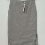 Hugo Boss Womens Knit Skirt Medium Silk Blend Midi Career Stretch Silver Gray Photo 0