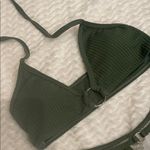 Olive Green Textured Bikini Set small like new Photo 1