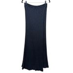 Free People Ribbed Knit Maxi Midi Skirt Sz XL Gray Boho Leg Slit Pull On Photo 3