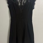 BCBGeneration BCBG Generation Black Lace Cap Sleeve Cocktail Dress Lined Pleated Skirt Size 0 Photo 0