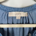 Loft  Chambray Denim Drop Waist Popover Cotton Blend Tank Dress Size Medium Photo 3