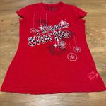 Juniors Size Large 11/13 Rocker Girl Red Christmas S/S T Photo 0