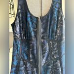 Material Girl snakeskin patterned zipper front blue and purple and black dress Photo 1