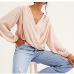 Free People  Blush Pink Wrap Blouse Photo 2