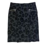Michael Kors MICHAEL  Women's Skirt Sz‎ 4 Grey Black Cheetah Print Stretch Pencil Photo 0