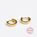 Boutique Unisex‎ Small 14k Gold Plated Sterling Huggie Hoop Earrings, 12mm Photo 2