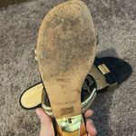 Kate Spade  leather navy & gold slip on sandals kitten heels Photo 5