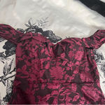 City Studios Vampy Maroon Velvet Bodycon Dress Photo 3