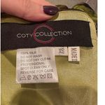 Vintage Coty Collection Green 100% Silk Strapless Animal Print Gown Dress XS Photo 3