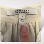 Derek Lam 10 Crosby Cream/Gold Silk Metallic Tie-Sleeve Top Size 4 Photo 1