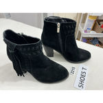 Jessica Simpson Womans  Chassie Black Suede Tassel Block Heel Ankle Boots 7.5 M Photo 1