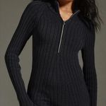 Pilcro Anthropologie Fitted Quarter Zip Sweater Dress Size XL Black Photo 0