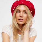 ASOS Red Pearl Embellished Wool Beret | NWT from Photo 0