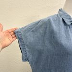 Madewell Linen Blend Popover Shirtdress Shirt Dress Chambray Denim size Medium Photo 3