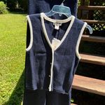 Sincerely Jules Women’s 2Pc Navy Knit Sweater Set,Vest+Wide/Flare leg Pants|SZ:S Blue Photo 15