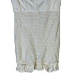 Oh Polly NWT  Corset Mini Dress Size 2 Ivory Puff Sleeve Smocked Ruffle Milkmaid Photo 3