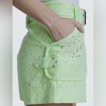 Derek Lam NEW Macha Green Monterey Belted Embroidered Eyelet Cotton Shorts Photo 4