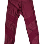 PINK - Victoria's Secret Victorias Secret PINK Ultimate High Waist Metallic Paneled Leggings Burgundy L Photo 0