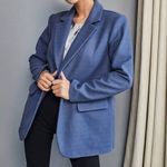 ✨HP✨Lapel Neck Split Back Blazer✨ Blue Size M Photo 1