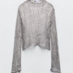 ZARA Grey Open Knit Sweater Photo 0
