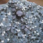 Mac Duggal  93932 Blue Flutter Sleeve Sequin High Neck Gown Dress Photo 9