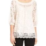 Diane Von Furstenberg  Lace Blouse Romantic Boho Sheer Lined Cottagecore US 10 Photo 1
