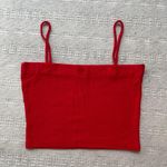 LF Emma & Sam Women's Red Ribbed Tube Top With Straps - Size XS Photo 0