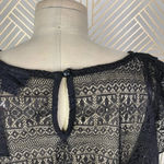 City Chic Dreamy Lace Frilled Top Black Photo 7