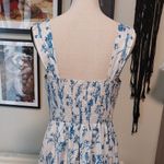 Beautiful White/Blue Floral Maxi Dress Blue Size L Photo 5