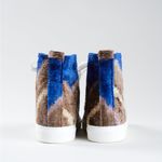 Elysian‎ By Emily Morrison Silk Velvet Cobalt High Tops Shoes 37/6.5 Blue Photo 4
