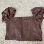 Leather crop top Brown Size M Photo 3