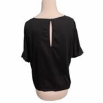 Levi's Levi’s Cutout Lace Keyhole Blouse Top Black Small Photo 1