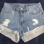 Divided High Waisted Jean Shorts Photo 0