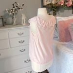 Altar'd State Ruffle Eyelet Collar Peach Pastel Flowy Top Photo 5