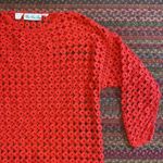 VINTAGE RED CIRCLE CUT OUT TUNIC / SWIM COVER UP DRESS Size L Photo 1