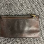 Fossil  Brown Pebbled Leather Tri-Fold Bill Length Fold-Over Snap Close Wallet Photo 2