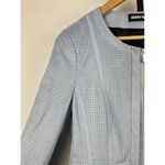 Gerry Weber Baby Blue Faux Suede Full Zip‎ Structured Jacket Size M Photo 2