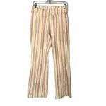 Roxy  Striped Straight Leg Palazzo Pants Drawstring Beach Vacation Size Medium Photo 2