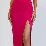 NBD  Lucilda High Slit Strapless Gown, Hot Pink, Medium Photo 0