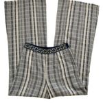 Flying Tomato Pants Wide Leg Blue Taupe Striped High Waisted Palazzo Small NWT Photo 2