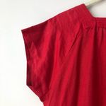 MNG Casual Sportswear Linen Cherry Red Shirt Square Neck Dress Women’s Size M Size L Photo 6