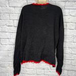 basic editions Vintage Christmas Cardigan Sweater Size XL Black Beaded Sequins Photo 3