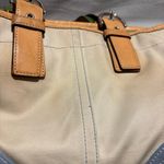 Coach  canvas shoulder tote handbag L3J-4428 beige blue green Photo 3