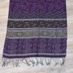 Pashmina  purple silver patterned fringe scarf Photo 3
