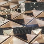 Boutique NEW Studded Spiked Grommet Square Choker Collar Necklace Black Silver Punk Egirl Photo 5