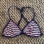 Pink Blue Striped Halter Bra Bralette Bandeau Photo 0