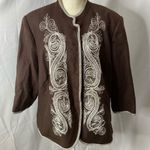 Peter Nygard Vintage Nygard Collection linen blend embroidered jacket 20w Photo 3