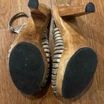 Michael Kors Michael  Wooden Heel Sandals Retro Gold Size 5.5 Photo 2